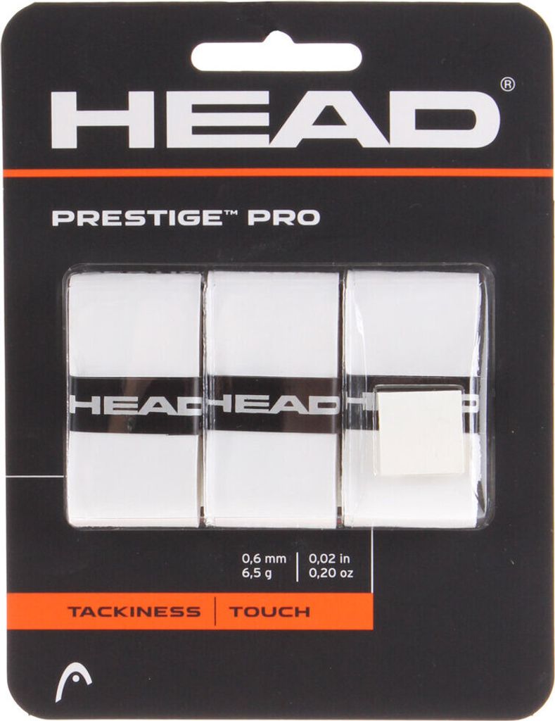 Multipack 4pcs Prestige Pro 3 overgrip wrap tl. 06 mm weiß