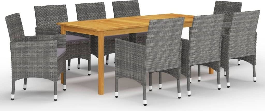 9-tlg. Garten-Essgruppe Grau , Gartenmöbel-Sets Design 2024