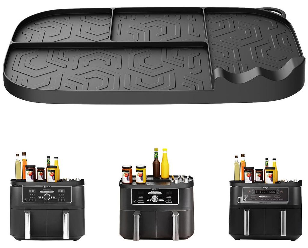 Airfryer Zubehör für Ninja AF400 AF451 DZ401, Silikonmatte und Aufbewahrungsregal für Heißluftfritteuse 9,5–10,4L