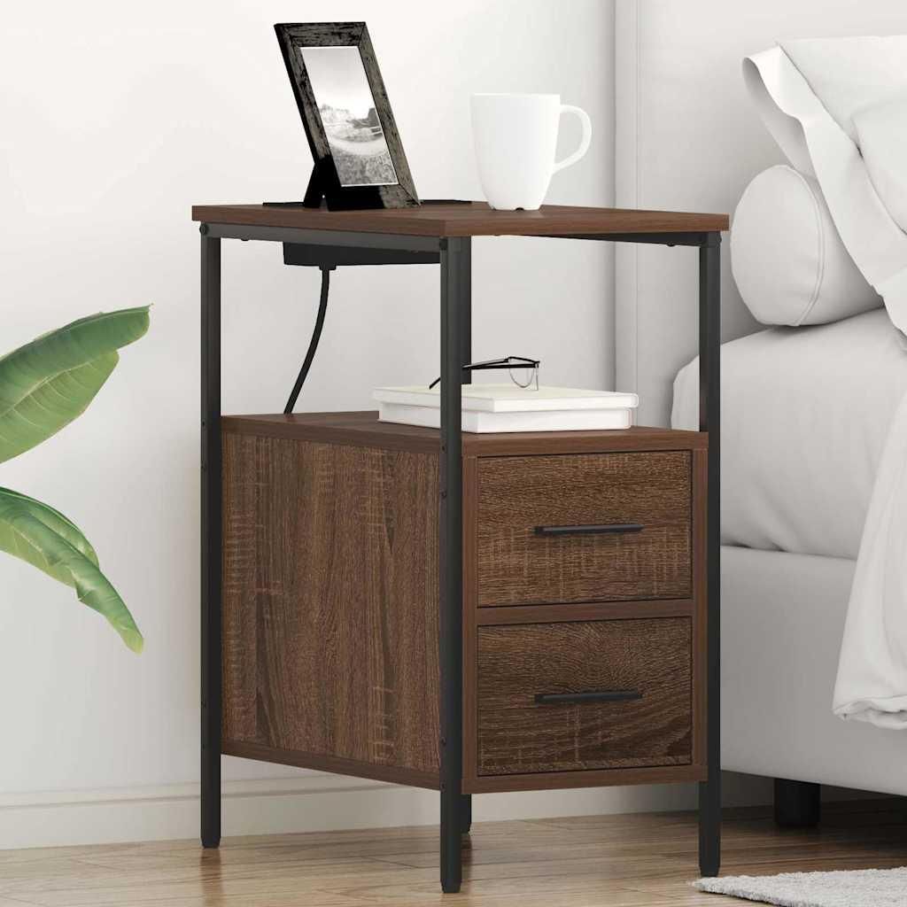 Maison Exclusive - Nachttisch Braun Eichen-Optik 30 x 48 x 61 cm Holzwerkstoff