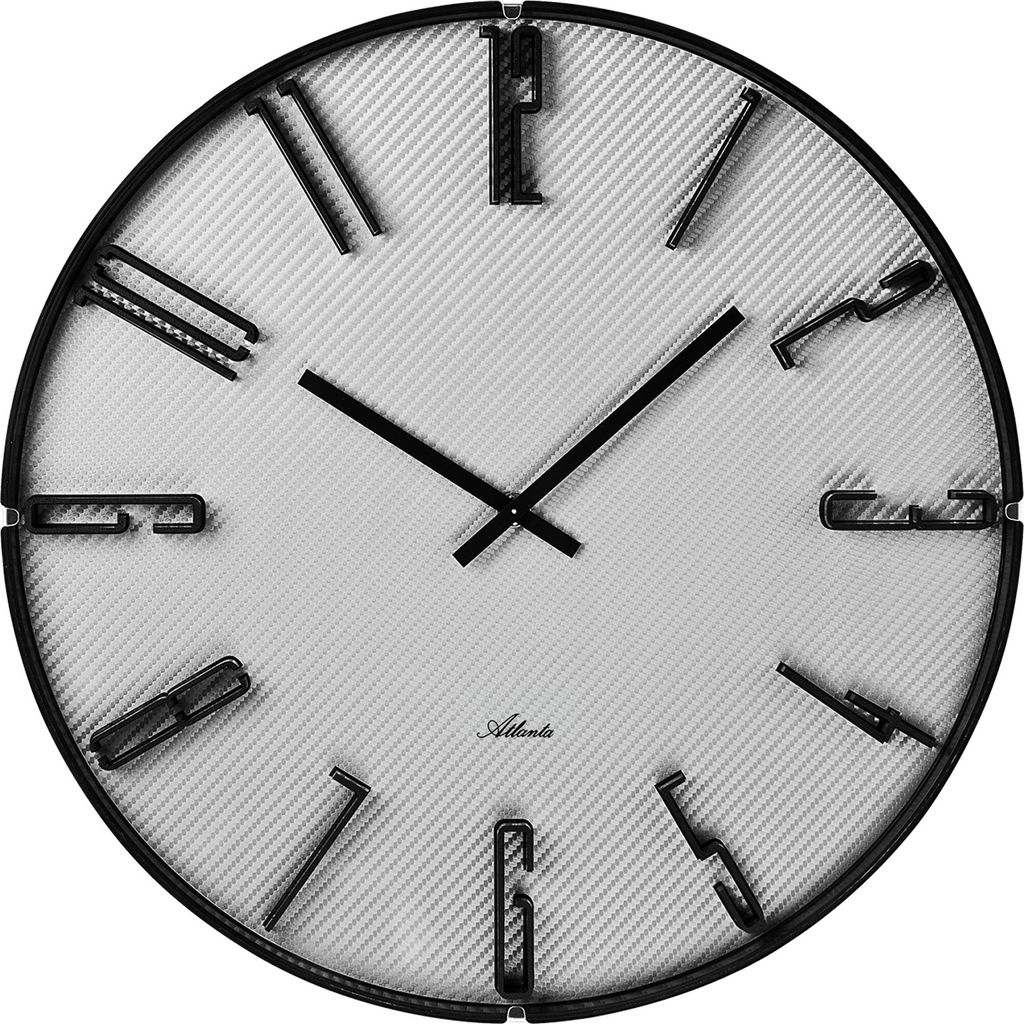 Atlanta 4473/4 Wanduhr Quarz analog grau rund