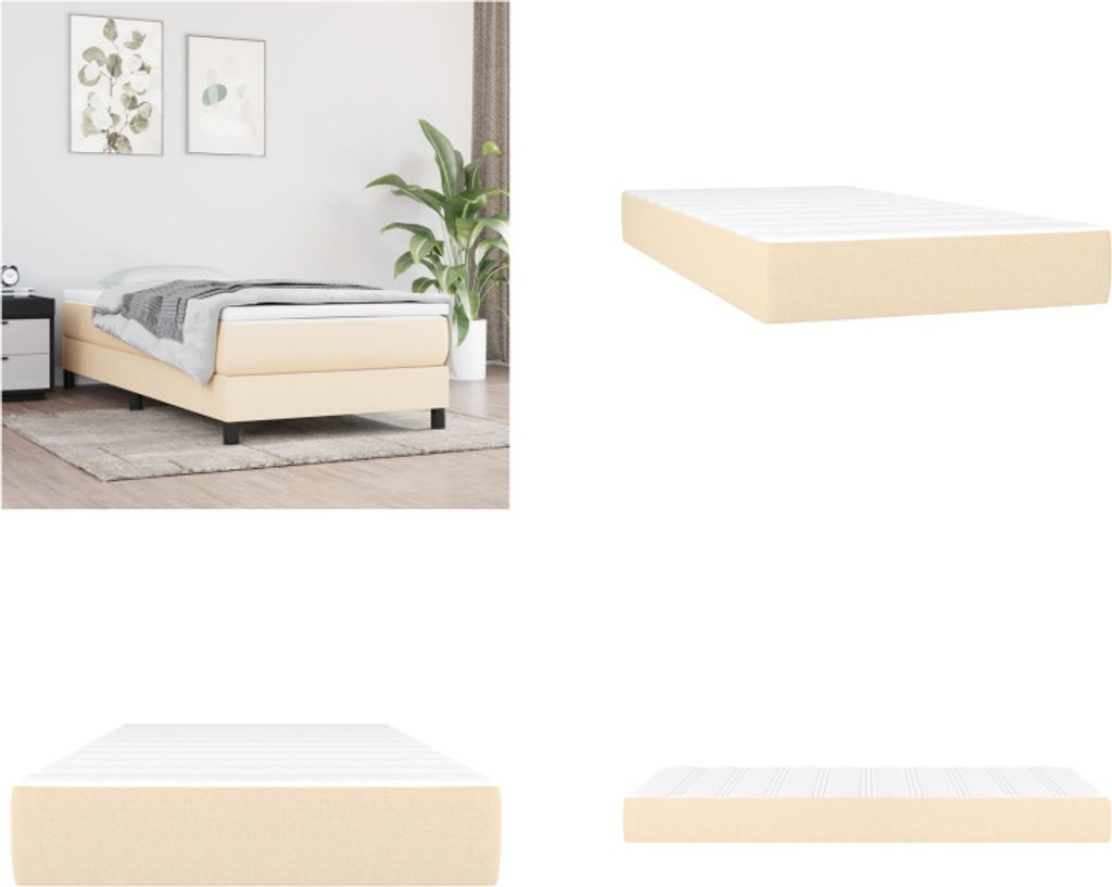 vidaXL Taschenfederkernmatratze Creme 80x200x20 cm Stoff - Taschenfederkern-Matratze - Taschenfederkern-Matratzen - Matratze - Schlafzimmermöbel