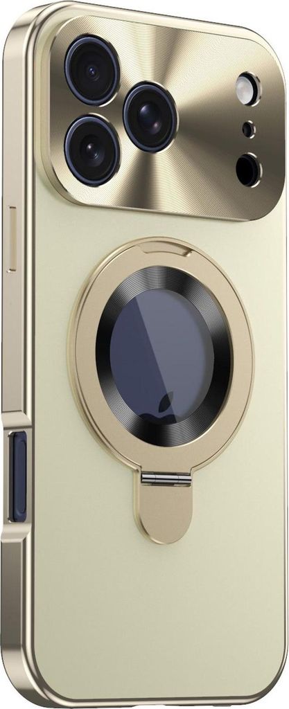 Metall Hülle für Apple iPhone 17 Pro mit MagSafe Privacy Glas Full Cover Gold