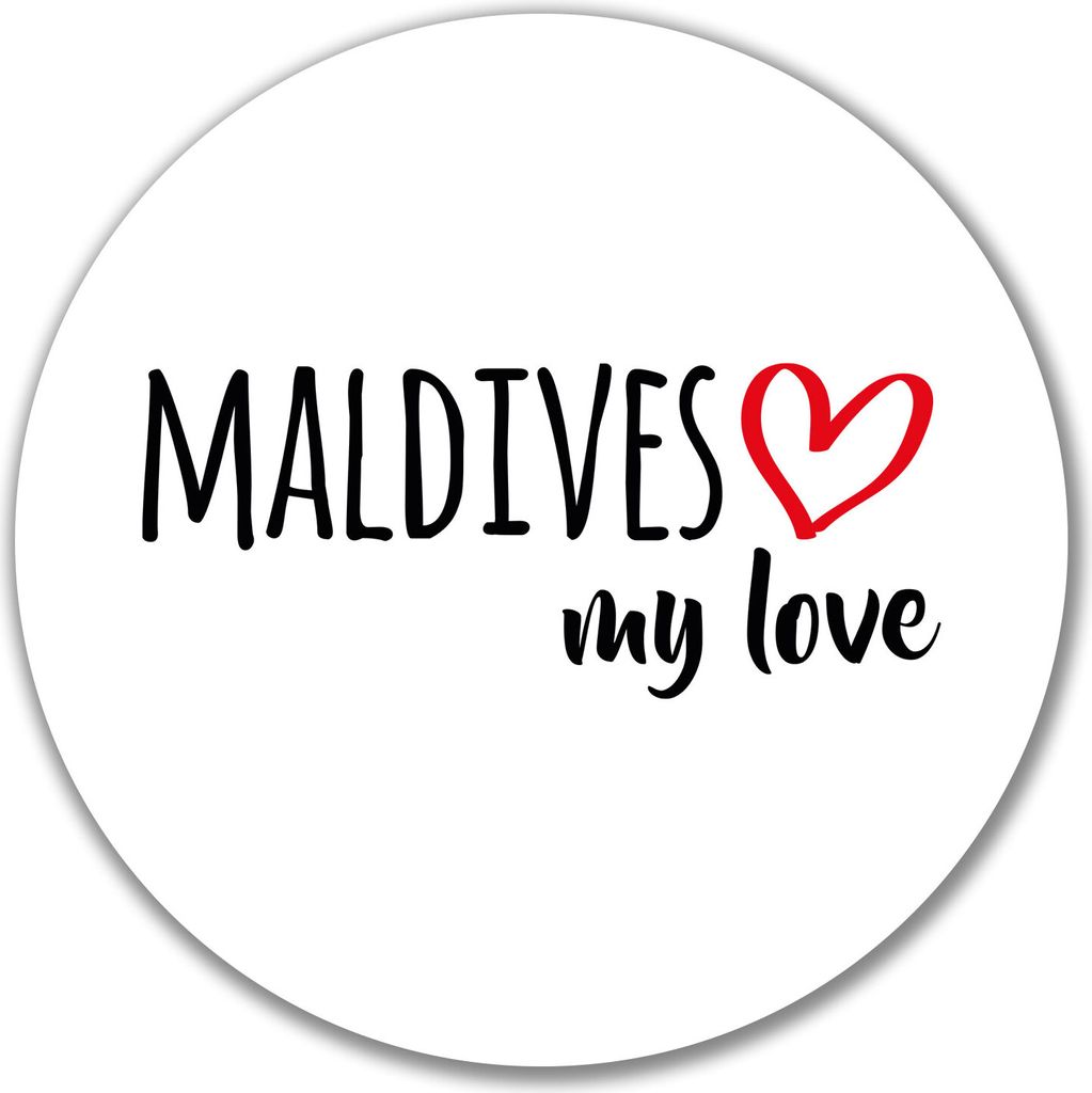Huuraa Aufkleber Maldives my love Geschenk 10cm Sticker Maldives Geschenkidee