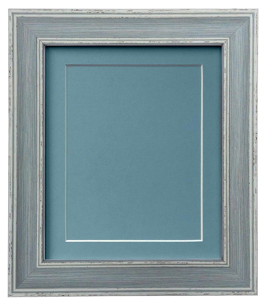 Scandi Bilderrahmen mit blauem Passepartout und Rückwand für Bildergröße 40,6 x 30,5 cm in Blau