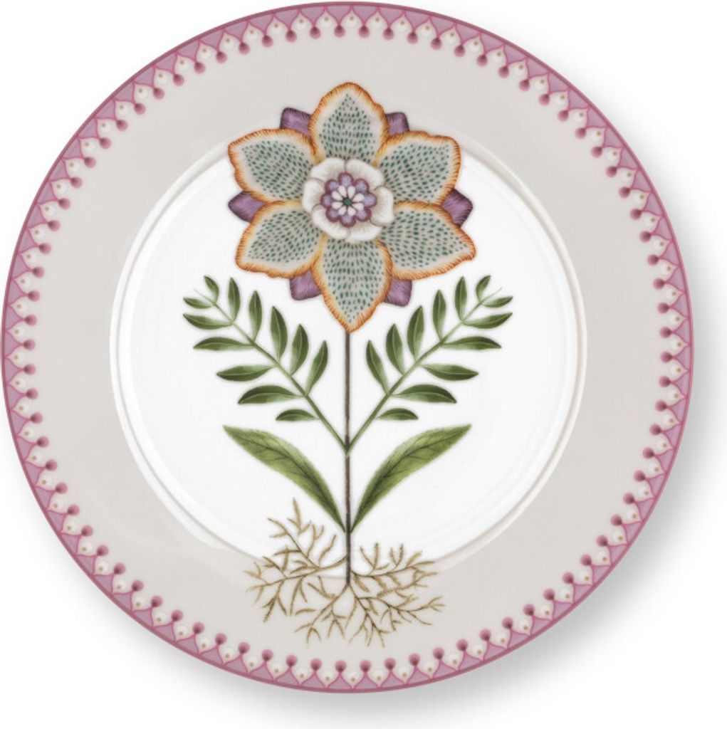 PIP STUDIO Lily&Lotus Frühstücksteller weiss/lila 21cm