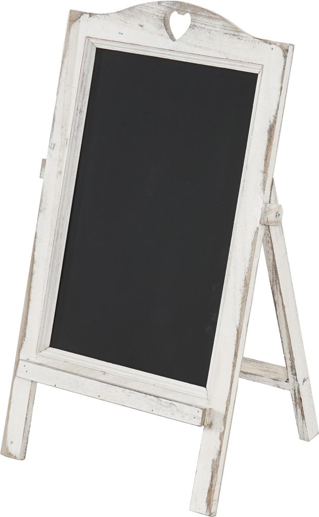 Werbetafel MCW-E51, Aufsteller Kreidetafel, 66x37x27cm Shabby-Look Vintage weiß