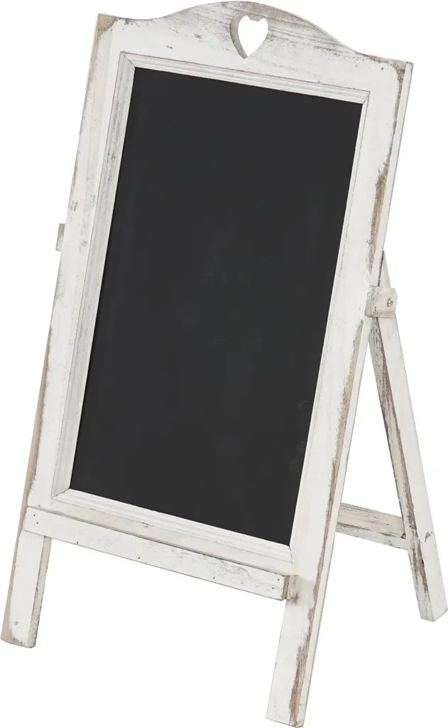 Tableau à craies stable et lisible pour affichage vintage blanc 66x37cm - 2