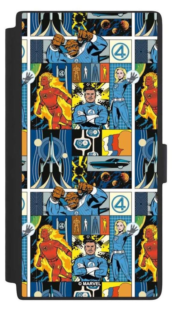 NIVOCASE Klapphülle für Samsung Galaxy S24 Ultra Handyhülle aus Kunst Leder NIVOflip schwarz Offizielles Lizenzprodukt Marvel The Fantastic Four