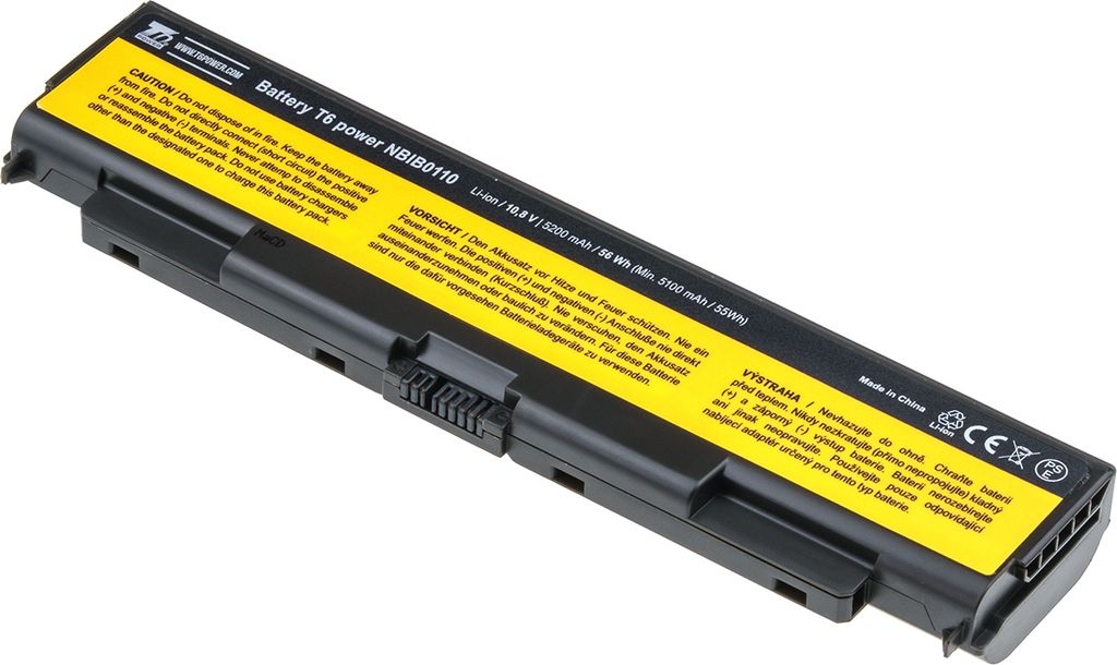 T6 Power Akku für Lenovo ThinkPad W540, Li-Ion, 10,8 V, 5200 mAh (56 Wh), schwarz