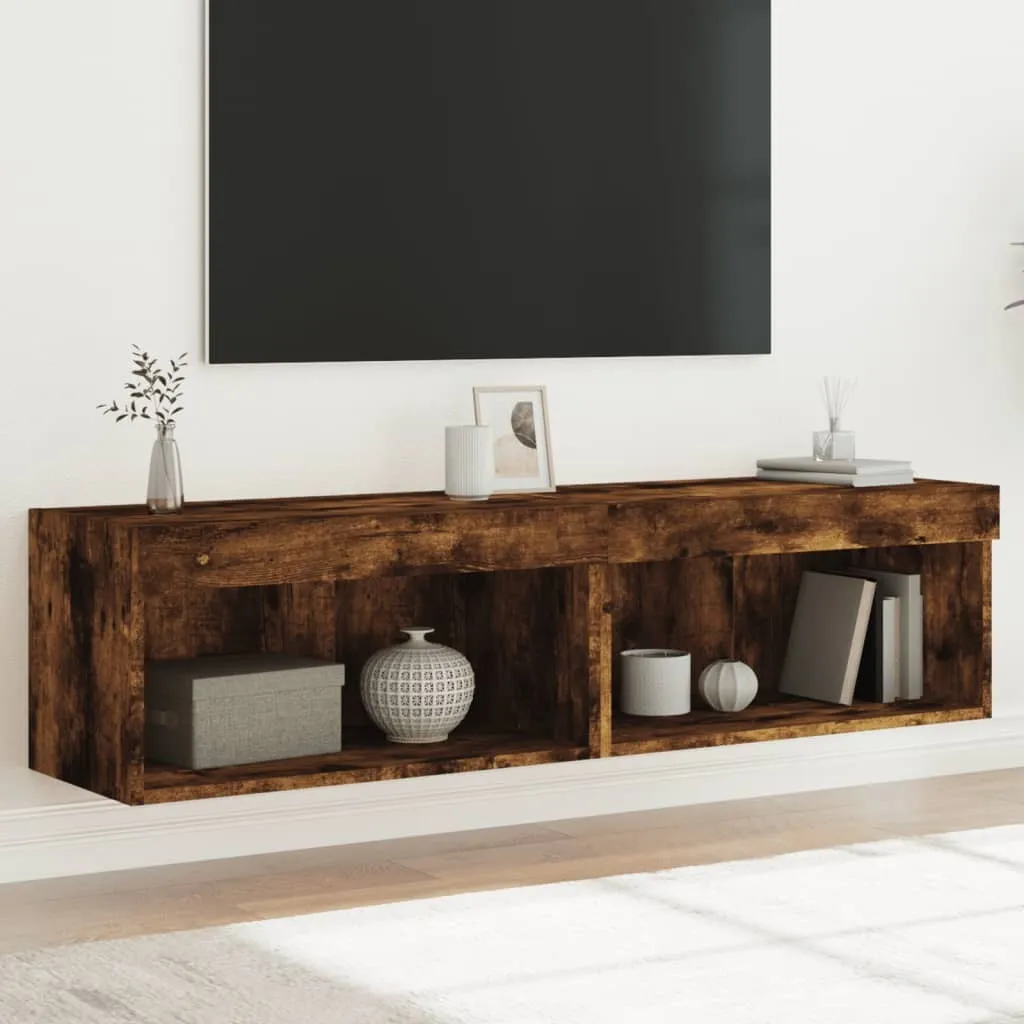 Maison Exclusive - Mobile TV con luci LED 2 pz. Rovere affumicato 60x30x30 cm