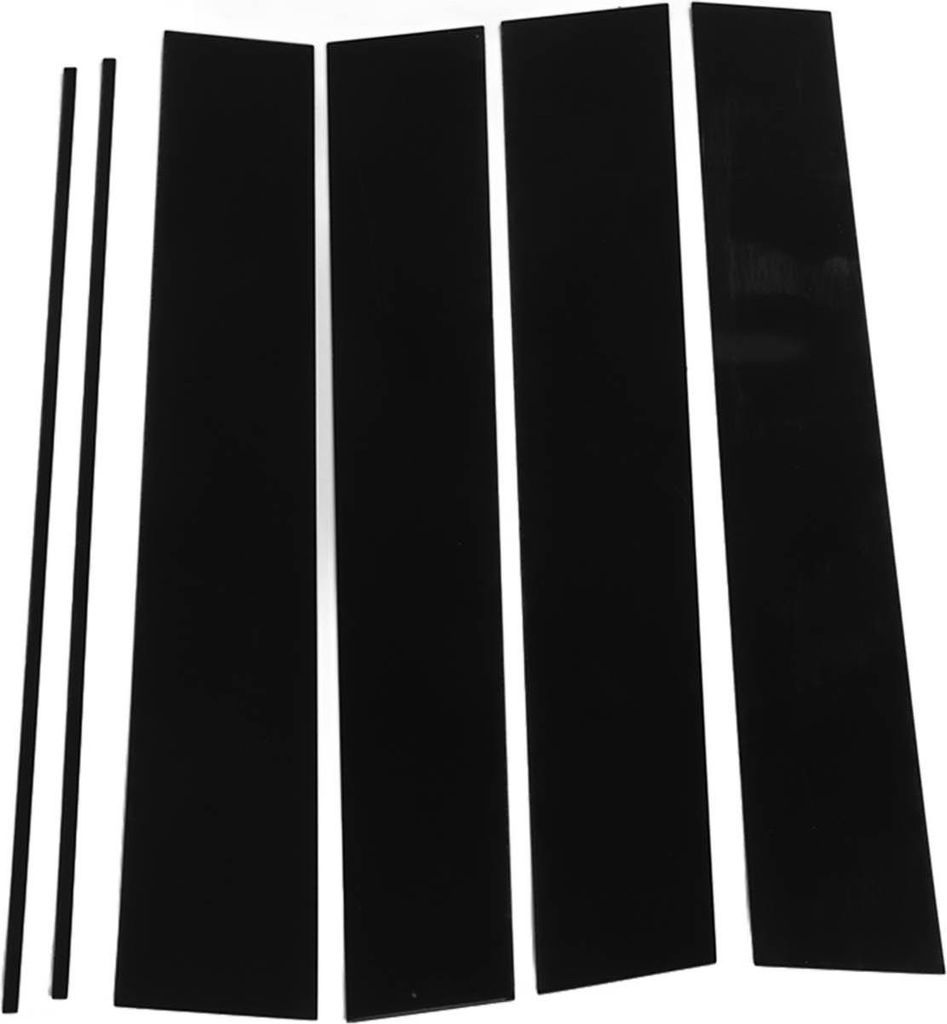 6 Stück B-Säulenpfosten-Türverkleidung, glänzend schwarz, äußerer Seitenfensteraufkleber für Odyssey 2005–2010