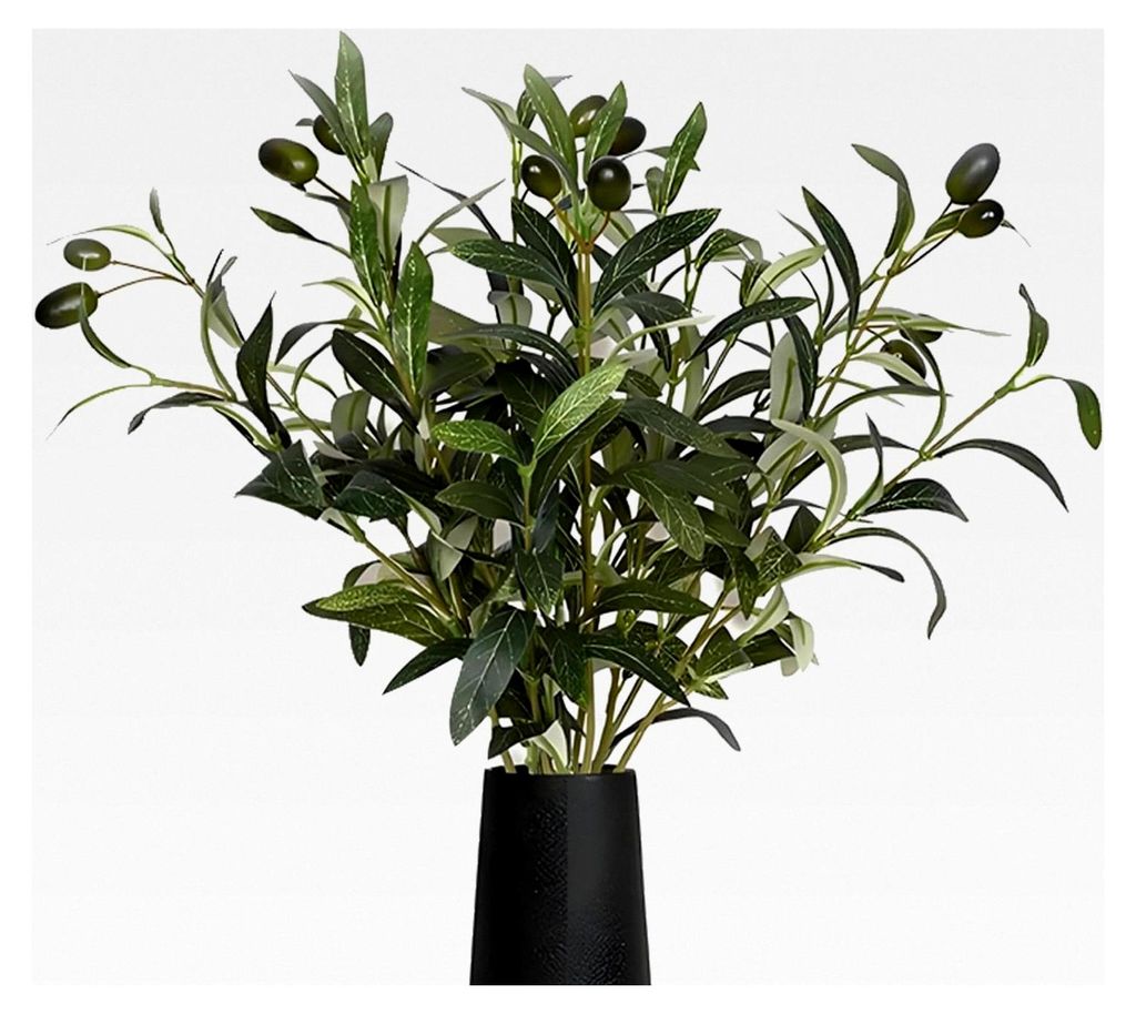 Künstliche Olivenzweige, 5 Stück, 28 cm, Deko für Zuhause, Büro und Hochzeiten