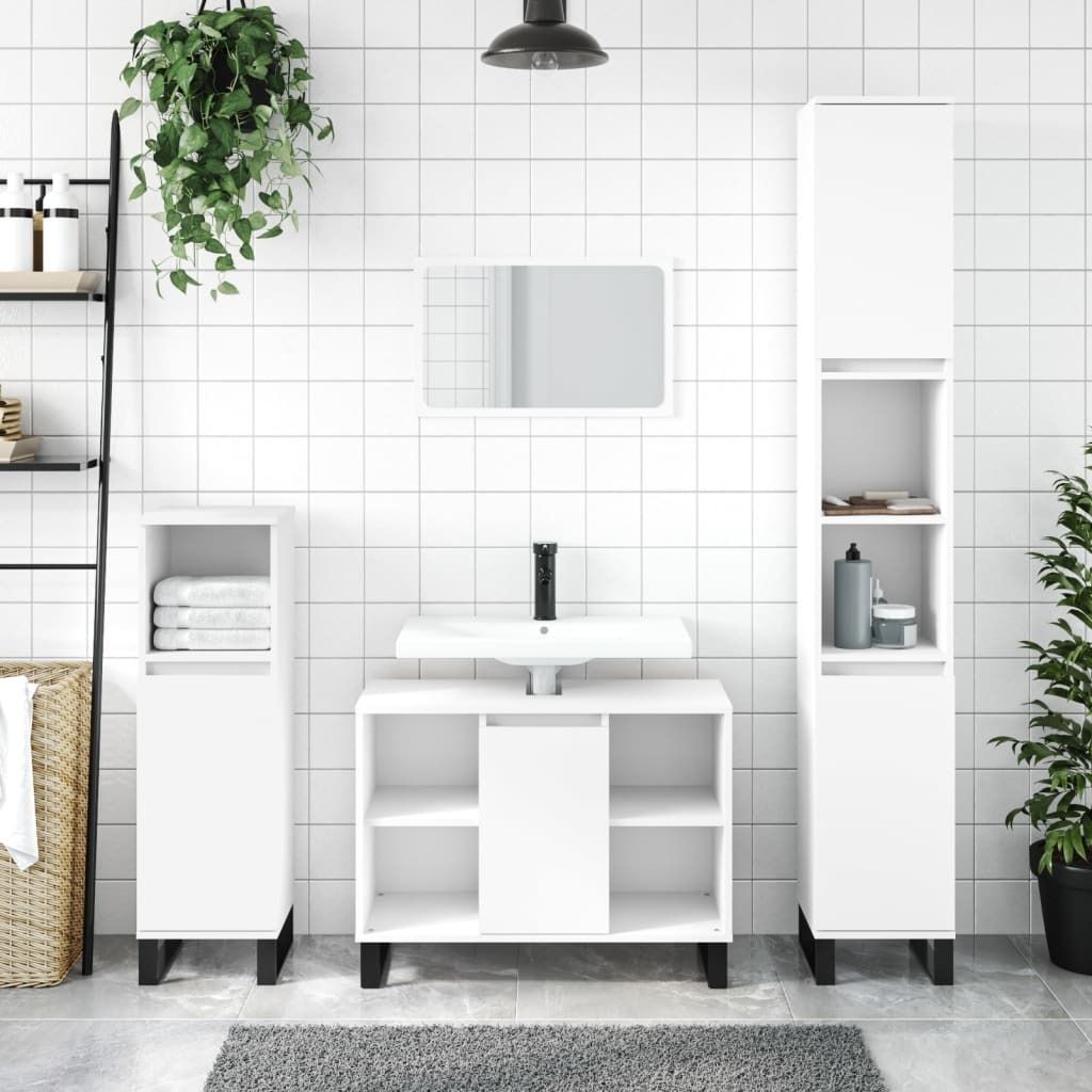 Maison Exclusive - Badschrank Weiß 80x33x60 cm Holzwerkstoff