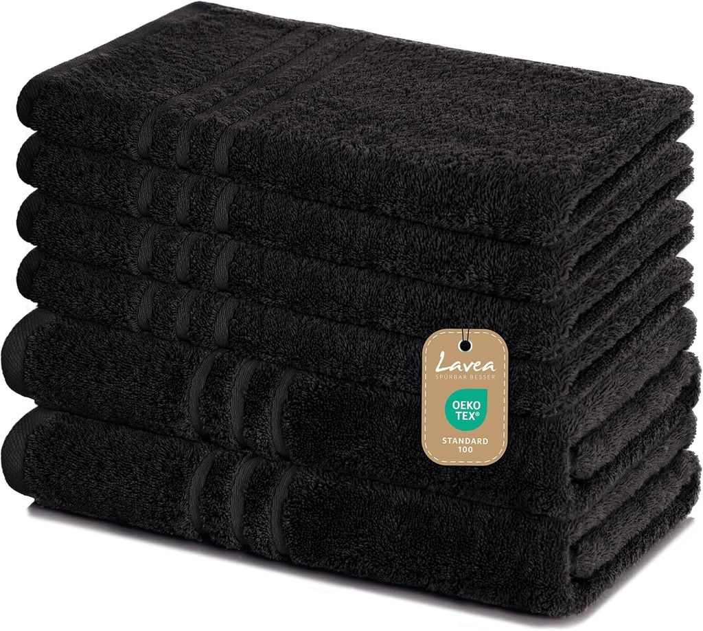 Lavea® 6-teiliges Handtuch Set - 100% Baumwolle, 4x Produktbild 