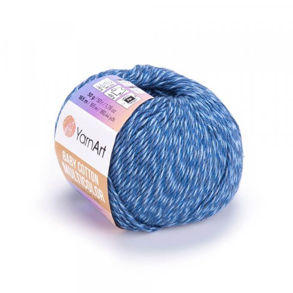 Yarn Art Baby Baumwolle Multicolor 5210 Blue Strickgarn
