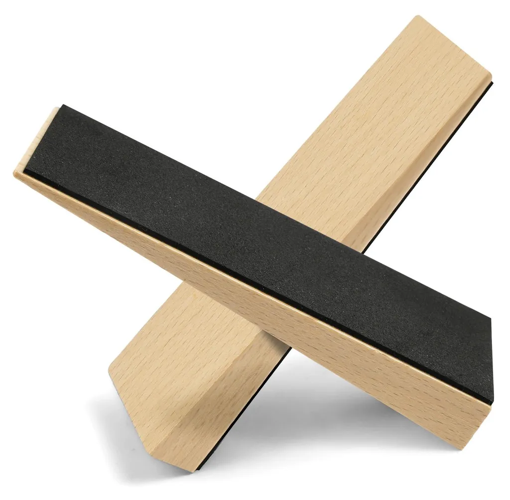 Cale-porte en bois naturel robuste pour sols lisses et moquettes - 2pcs