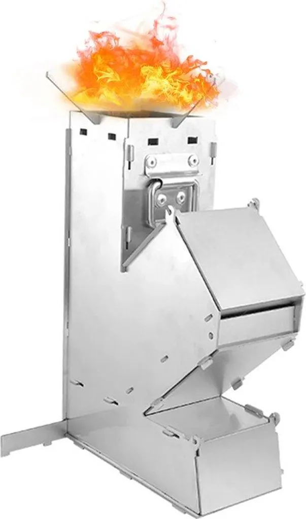 Poêle de camping pliable anti-encombrement en acier inox de voyage