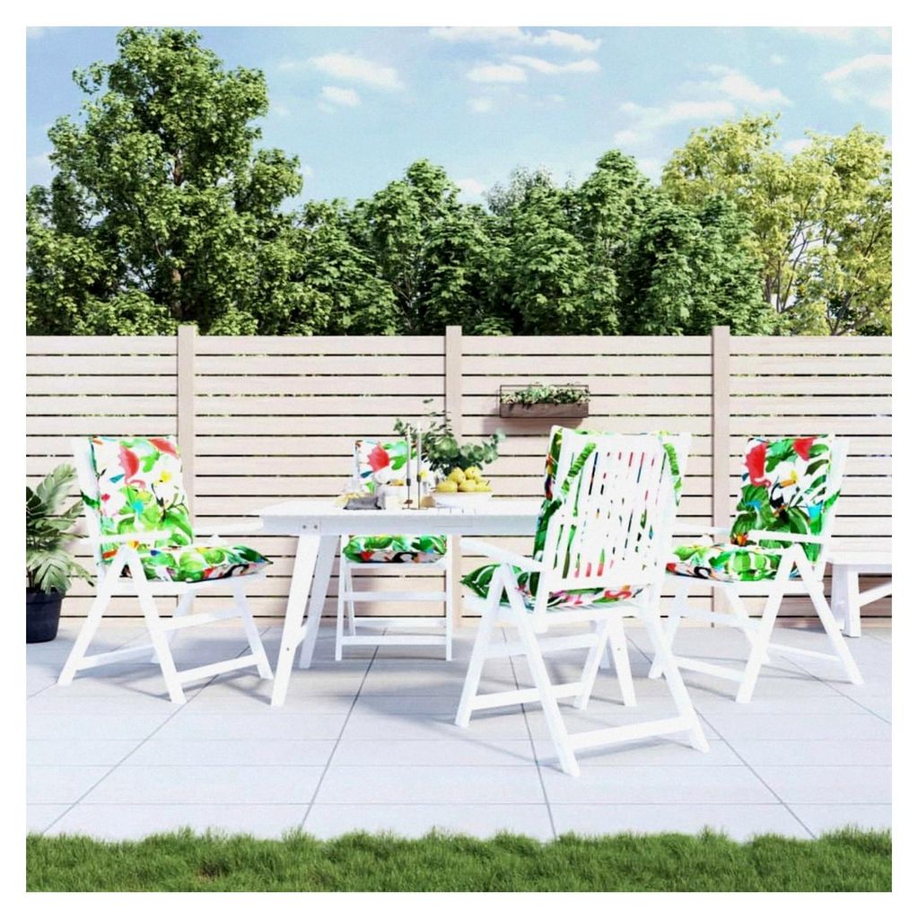Niedriglehner-Auflagen 4 Stück. Mehrfarbig Oxford-Gewebe, Liegenauflage, Auflage für Gartenliege, Sitzkissen für Gartenmöbel, Bankauflage, Stuh...