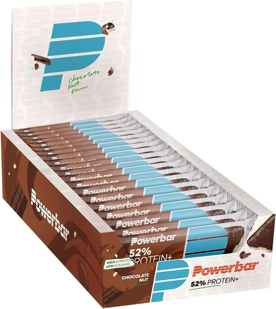 PowerBar 52% Protein Plus Boîte de 20 x 50g Barre Protéinée Chocolat