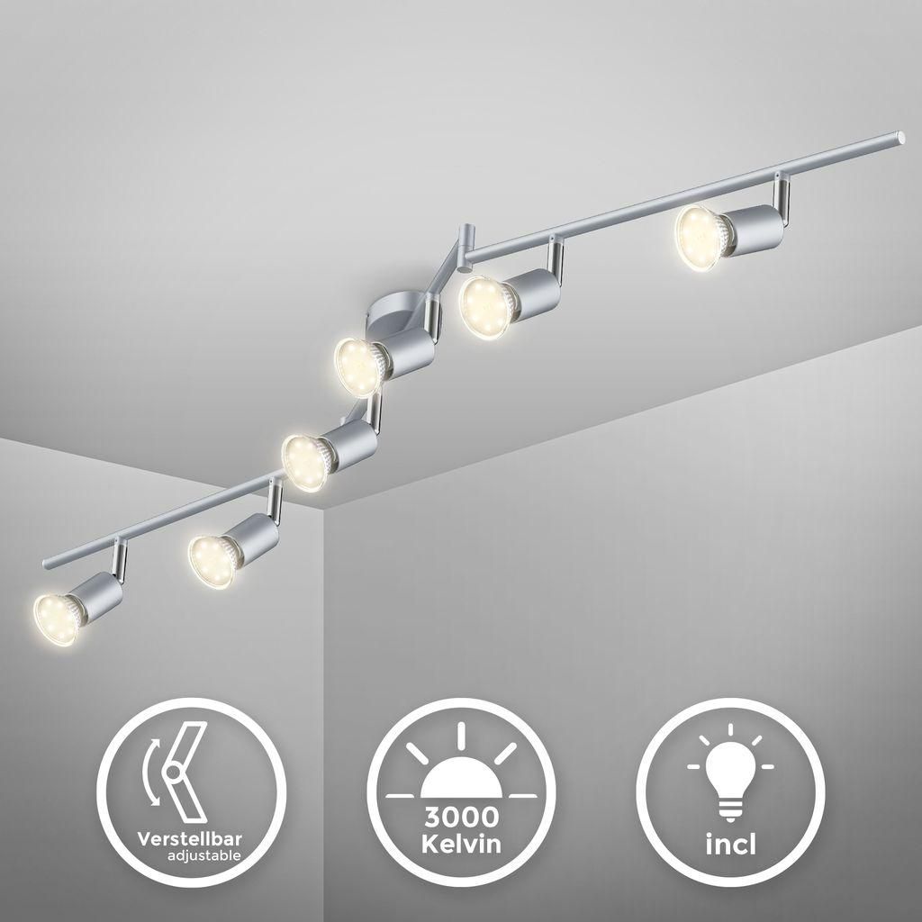 B.K.Licht Faretti LED da soffitto orientabili, include 6 Immagine del prodotto 