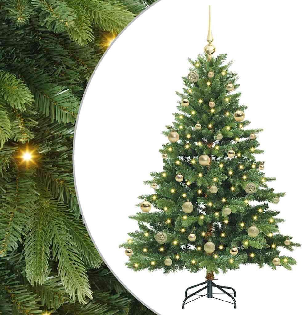 vidaXL Künstlicher Weihnachtsbaum mit 150 LEDs Grün 150 cm PE und PVC