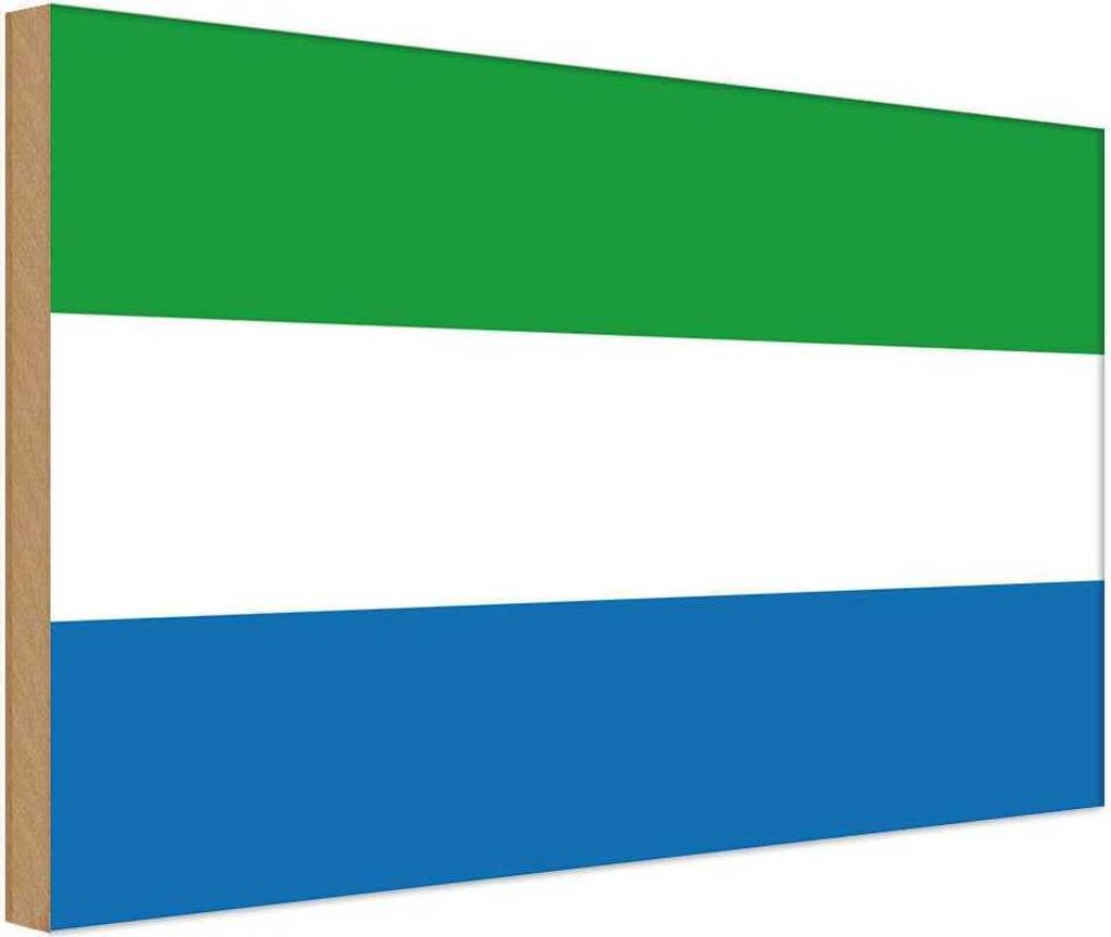 vianmo Holzschild 30x40 cm Sierra Leones Leone Flagge Abenteuer Reisen