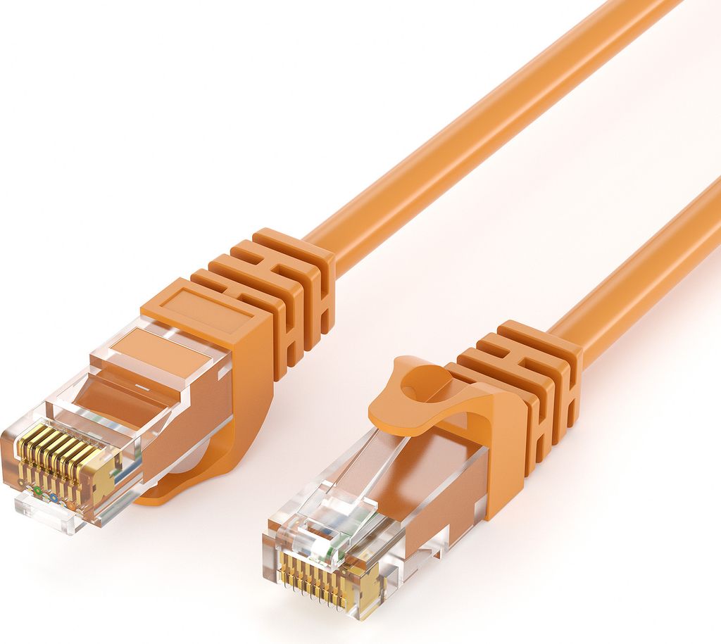 CAT 6 Patchkabel RJ45 Rohkabel LAN Kabel Ethernet Netzwerkkabel - Orange 2m