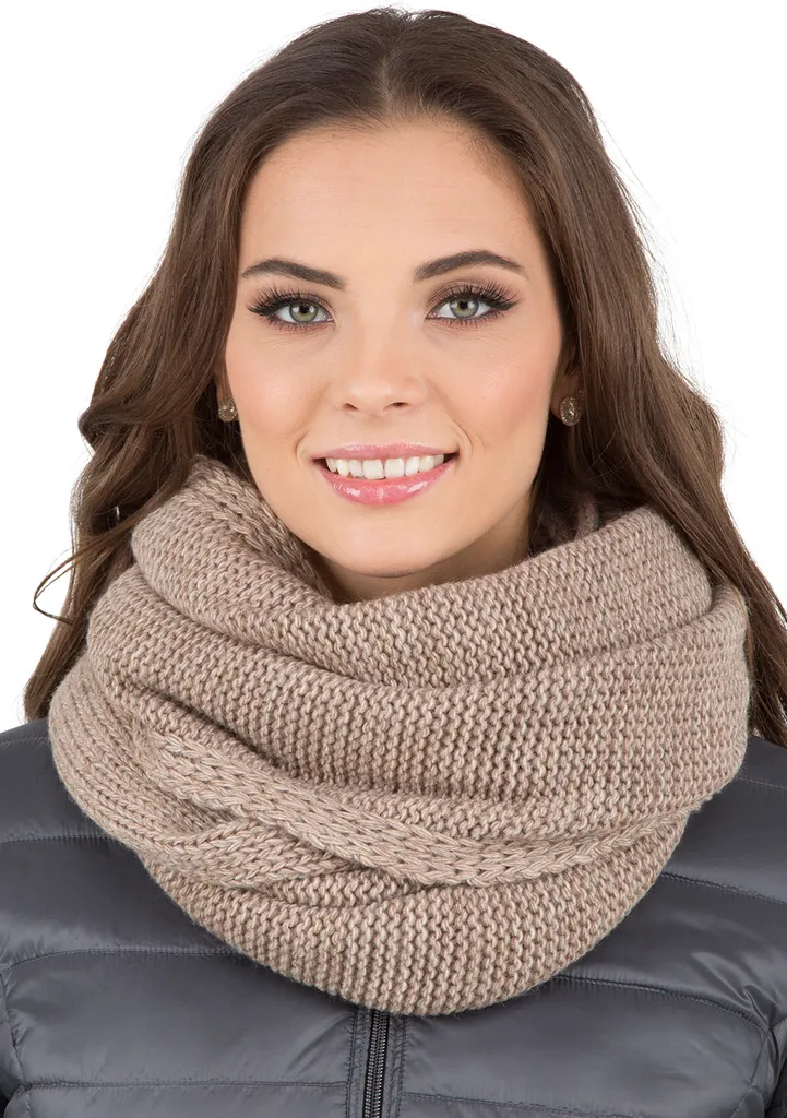Écharpe Hiver Femme Confortable Beige XXL - Maille Chaude et Moelleuse