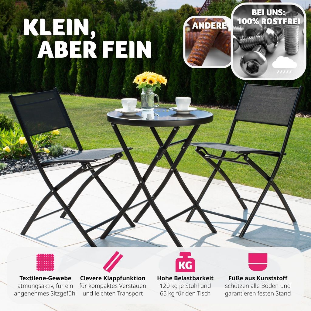 Bistro set Düsseldorf skládací, pro 2 osoby Obrázek produktu 4