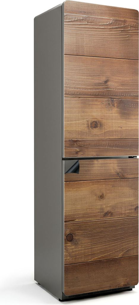 Holzbretter in einer Anordnung – Magnetische Kühlschrank Abdeckung – Dekorfolie magnetisch Küche – Kühlschrank Magnet Deko – selbstklebe...