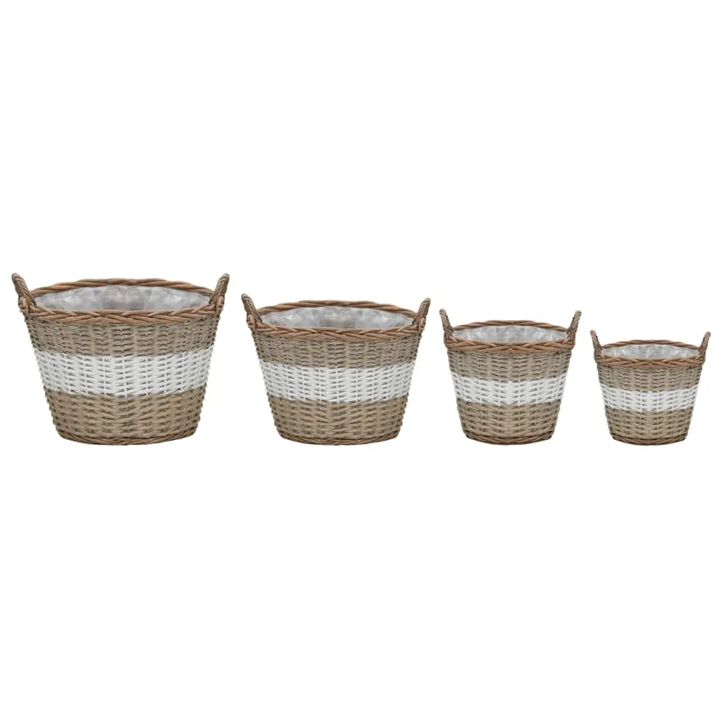 Bac à fleurs surélevé en osier pour terrasse et balcon lot de 4 jardinières