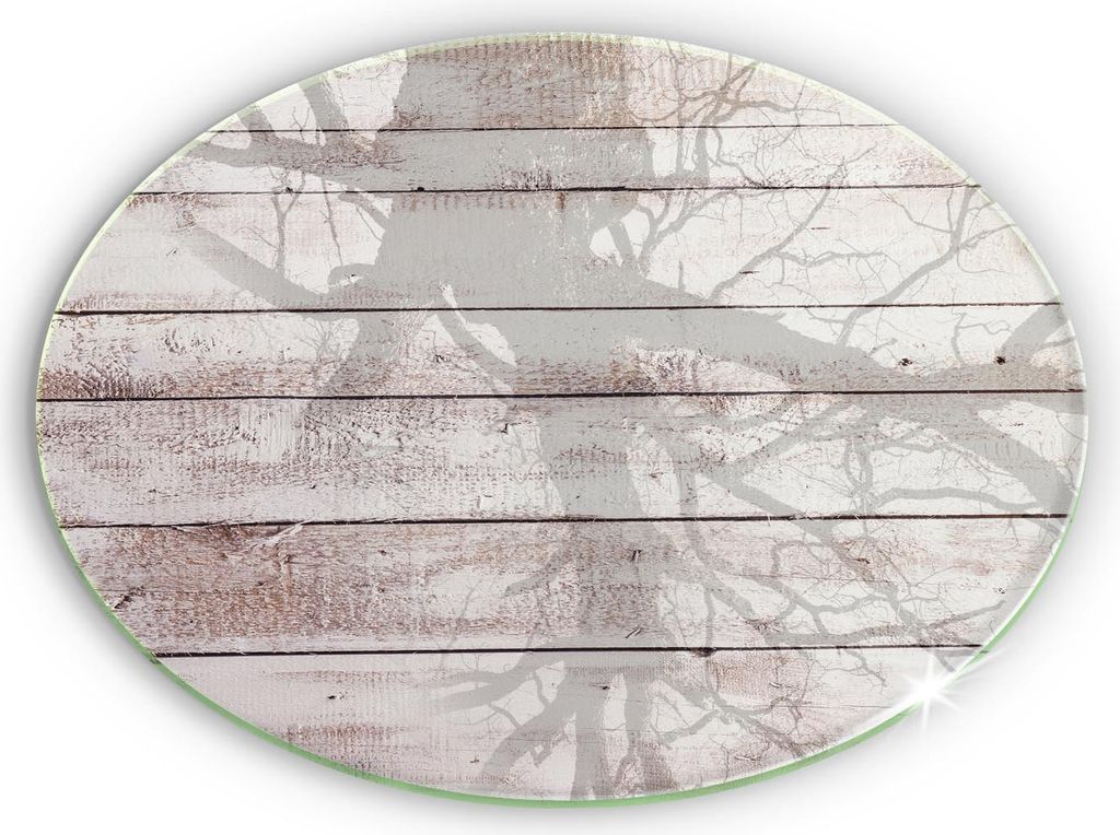 Grabkerze Untersetzer Glastafel Gummifüße Motiv - 40 cm - Alte Holzbretter