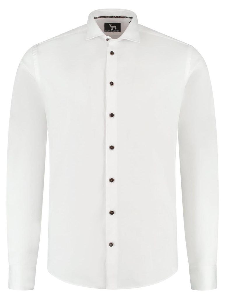 GENTS - Hemd Blumfontain einfarbig weiß Knitterfreies - Katoen - Weiß - Größe XL/XL