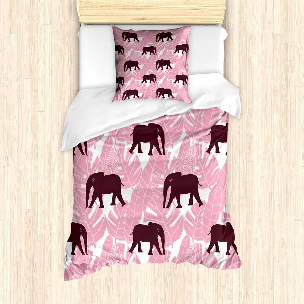 Copripiumino Tropicale ABAKUHAUS Rosa e Fucsia 135x200 Anallergico