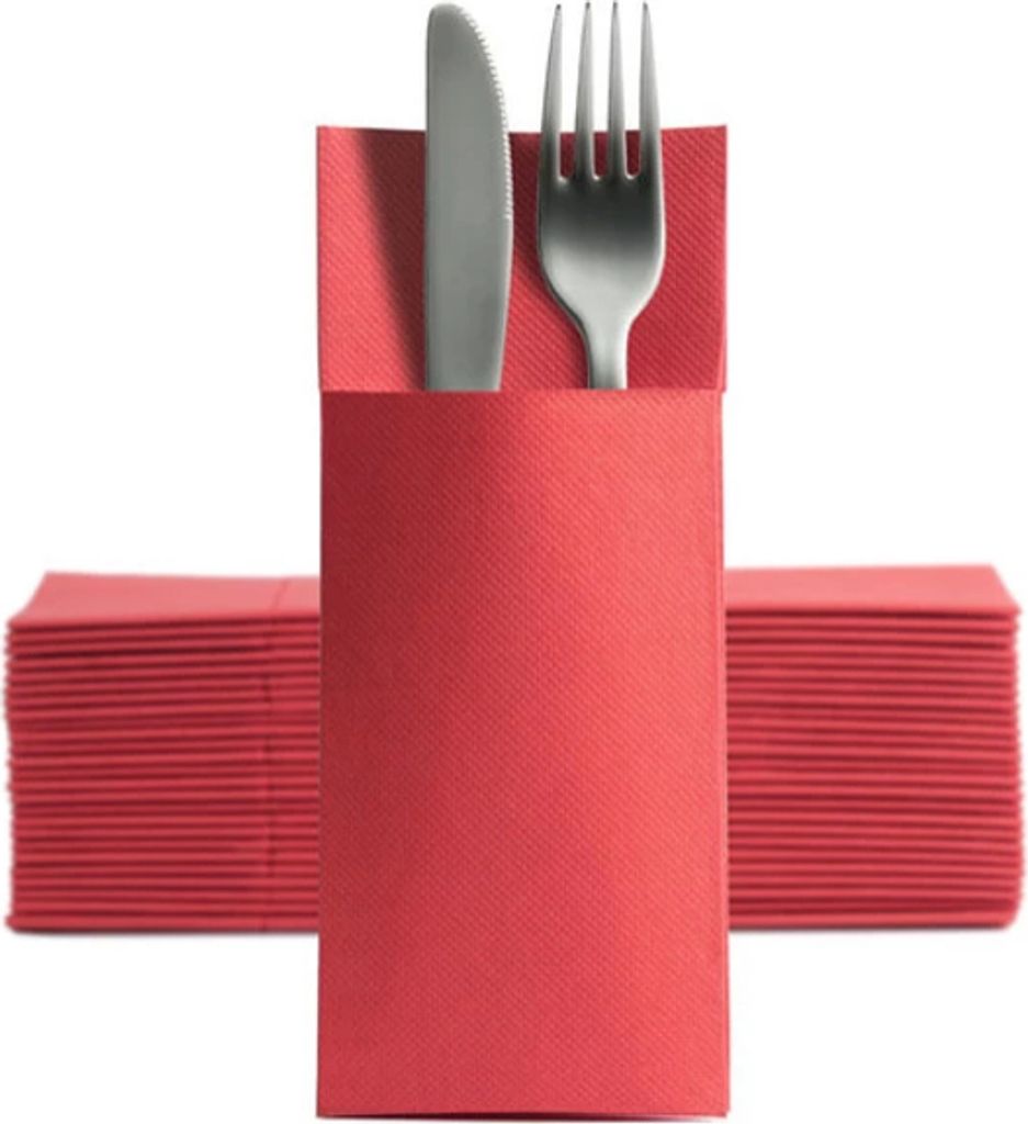 1250 Softpoint Besteckservietten Bestecktaschen rot