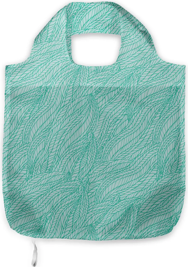 Shopping Bag Tessuto ABAKUHAUS Foglie Doodle Verde - Resistenza Premium