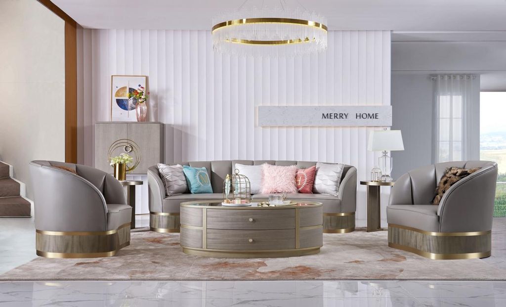 Design Einrichtung Möbel Sofagarnitur 3+1 Sitzer Couch Polster Set Ledersofa