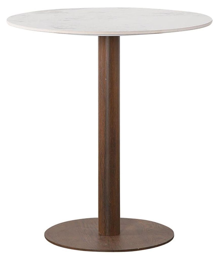 Table bistrot en céramique, diamètre 70 cm - Blanche Image du produit 