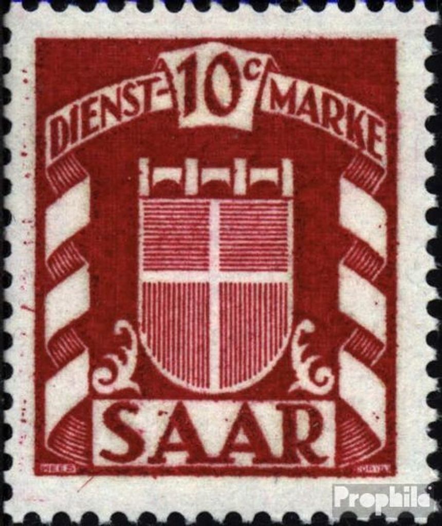 Briefmarken Saarland 1949 Mi D33 gestempelt Wappen des Saarlandes