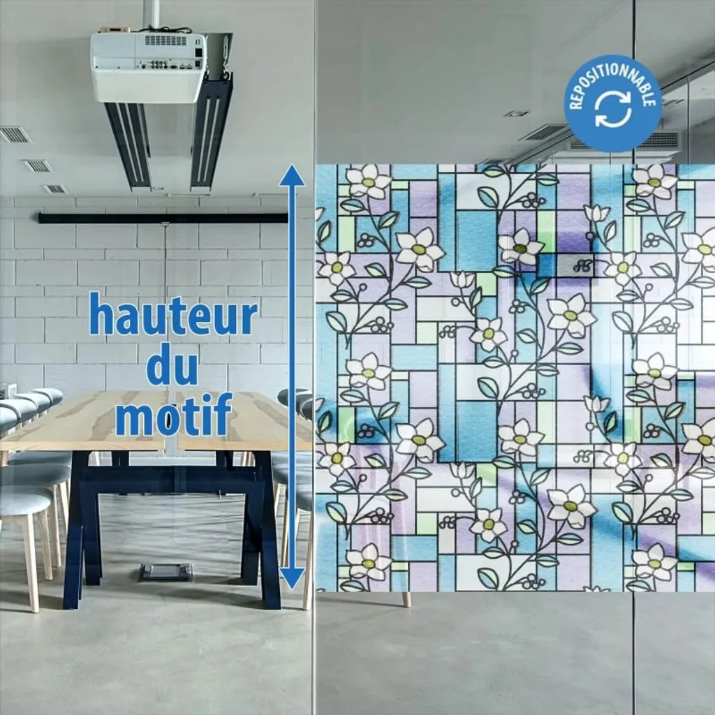 Stickers vitres bouquet de fleurs - Film électrostatique 120x200 cm