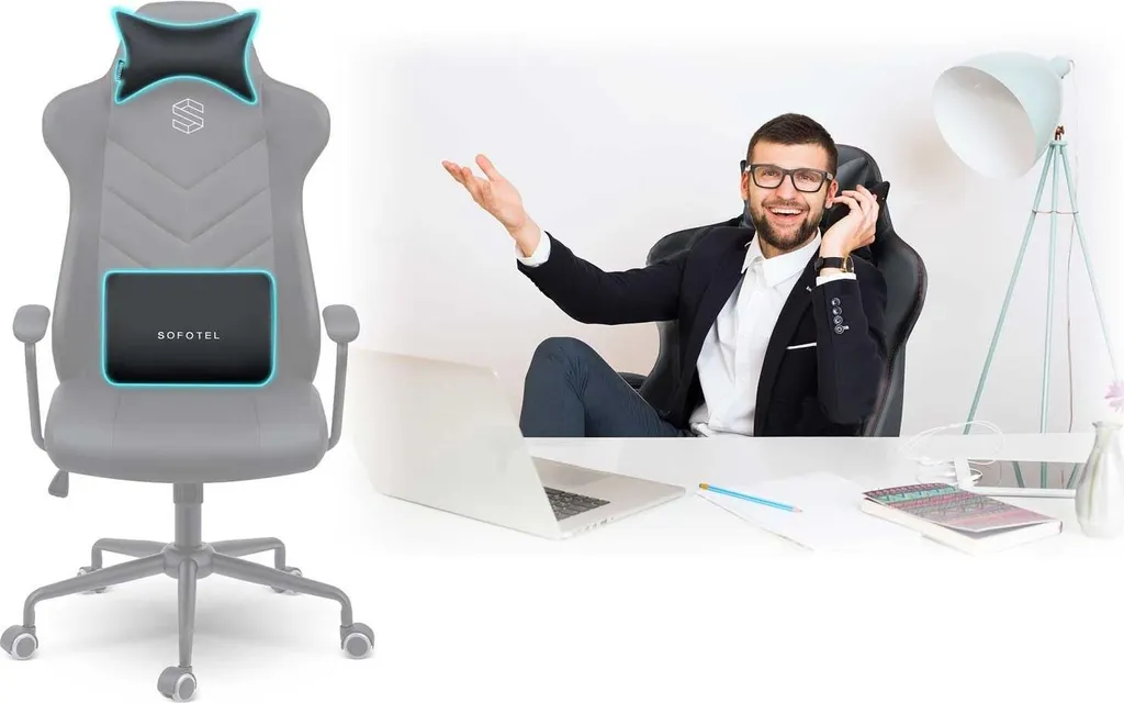 Fauteuil de bureau ergonomique Sofotel Vérone 2580 en cuir noir