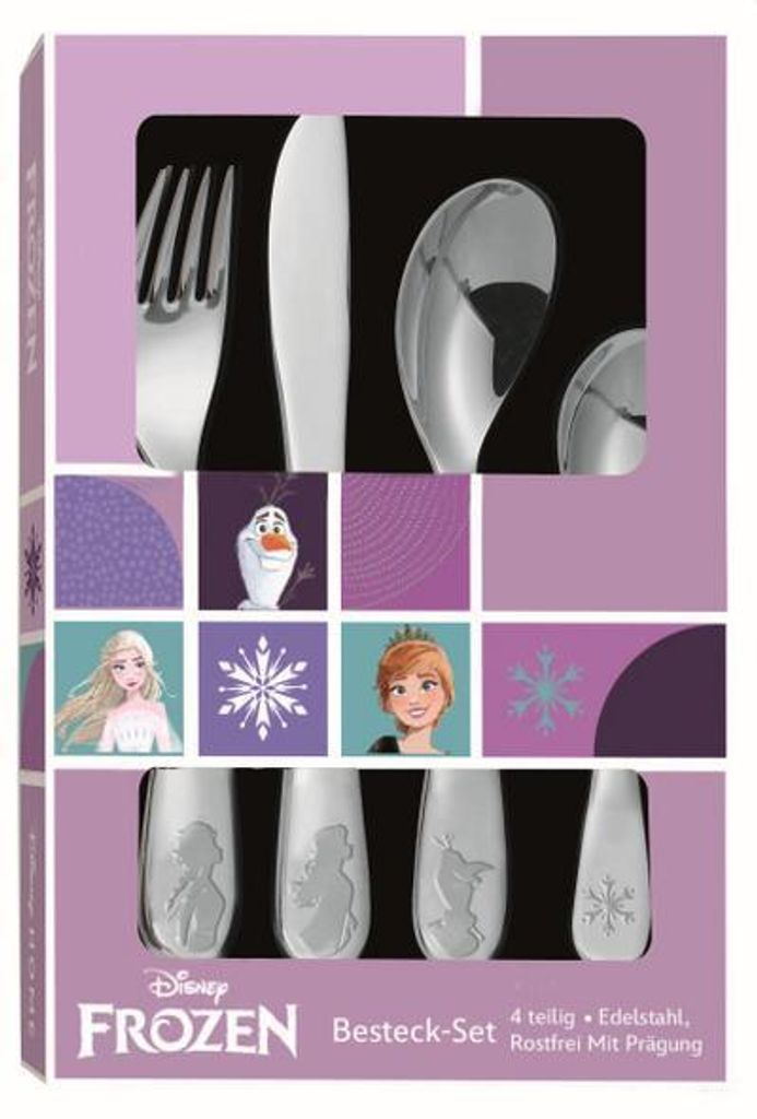 Set di posate Frozen in acciaio inox da 4 pezzi Immagine del prodotto 
