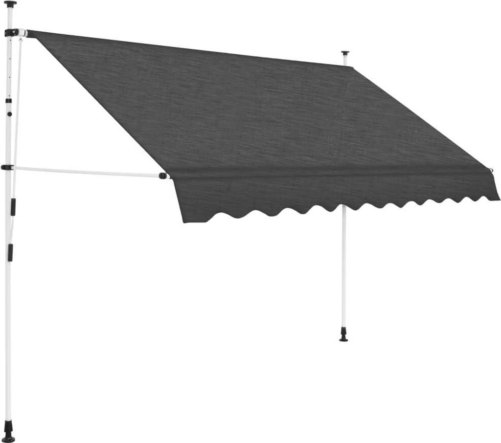 Ankonbej Einziehbare Markise Handbetrieben 250 cm Anthrazit
