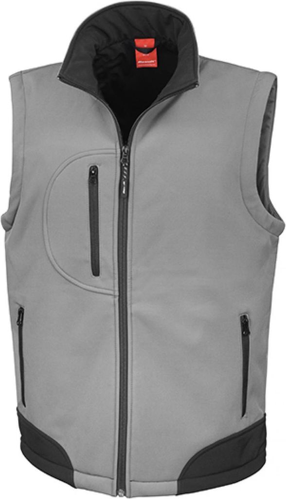 Result R123X | Herren Soft Shell Bodywarmer / Weste - Farbe: Workguard Grey/Black - Größe: XXL