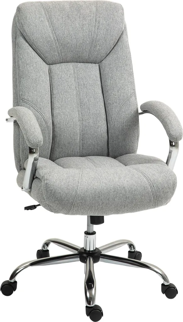 Vinsetto Sedia da Ufficio Ergonomica e Imbottita con Altezza Regolabile e Funzione di Inclinazione, 62x56x110-119.5 cm, Grigio | Leroy Merlin