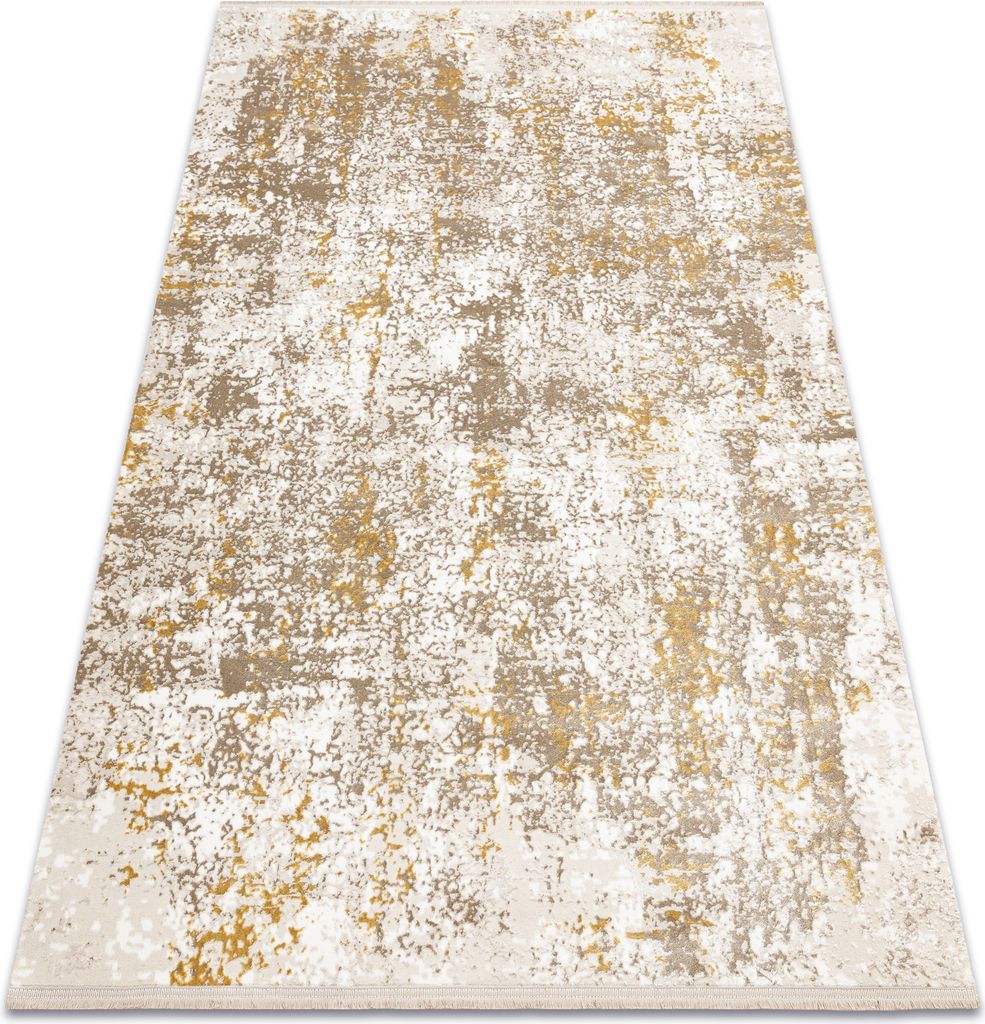 Moderner Teppich DUKE 51546 beige / gold - Vintage, strukturiert, sehr weich, Fransen beige 200x290 cm