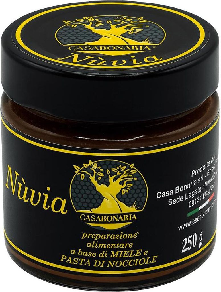 Nùvia - Sardischer Eukalyptushonig und Pasta aus Piemontesischen Haselnüssen I.G.P. 250gr
