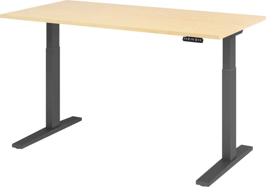 bümö Schreibtisch elektrisch XMKA - Nachbildung Ahorn, Größe: 160 x 80 cm, Gestell: Graphit