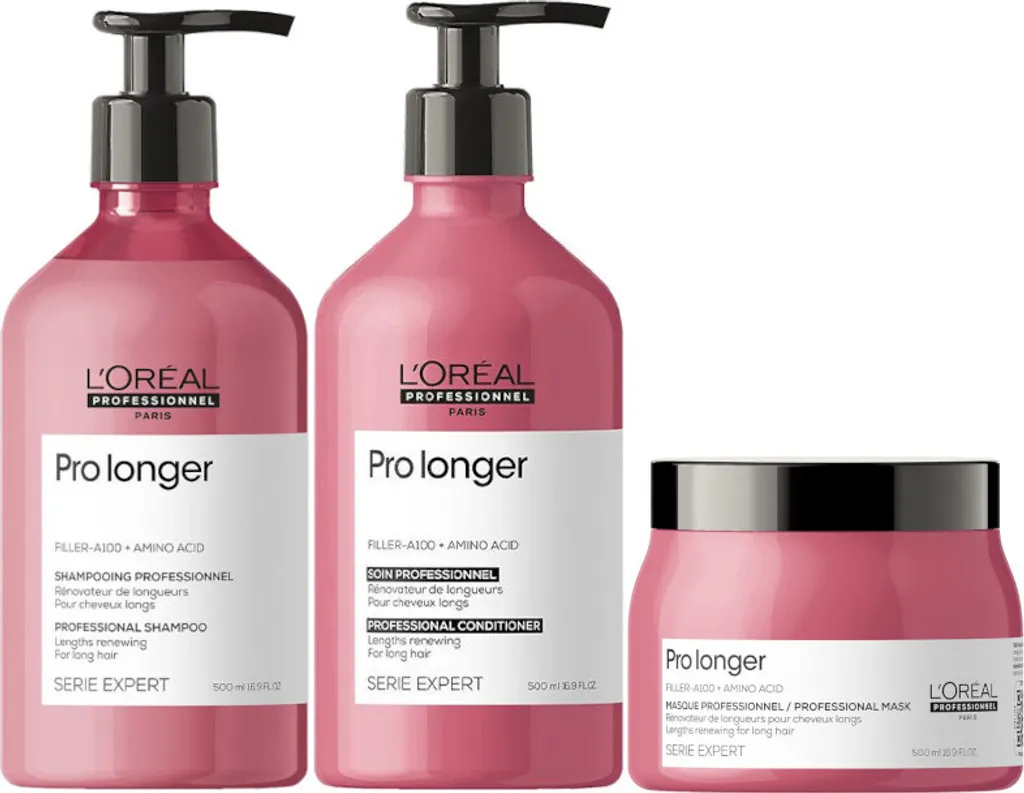 Set Loreal Pro Longer 500ml Shampoo Maschera Balsamo - Capelli Lunghi
